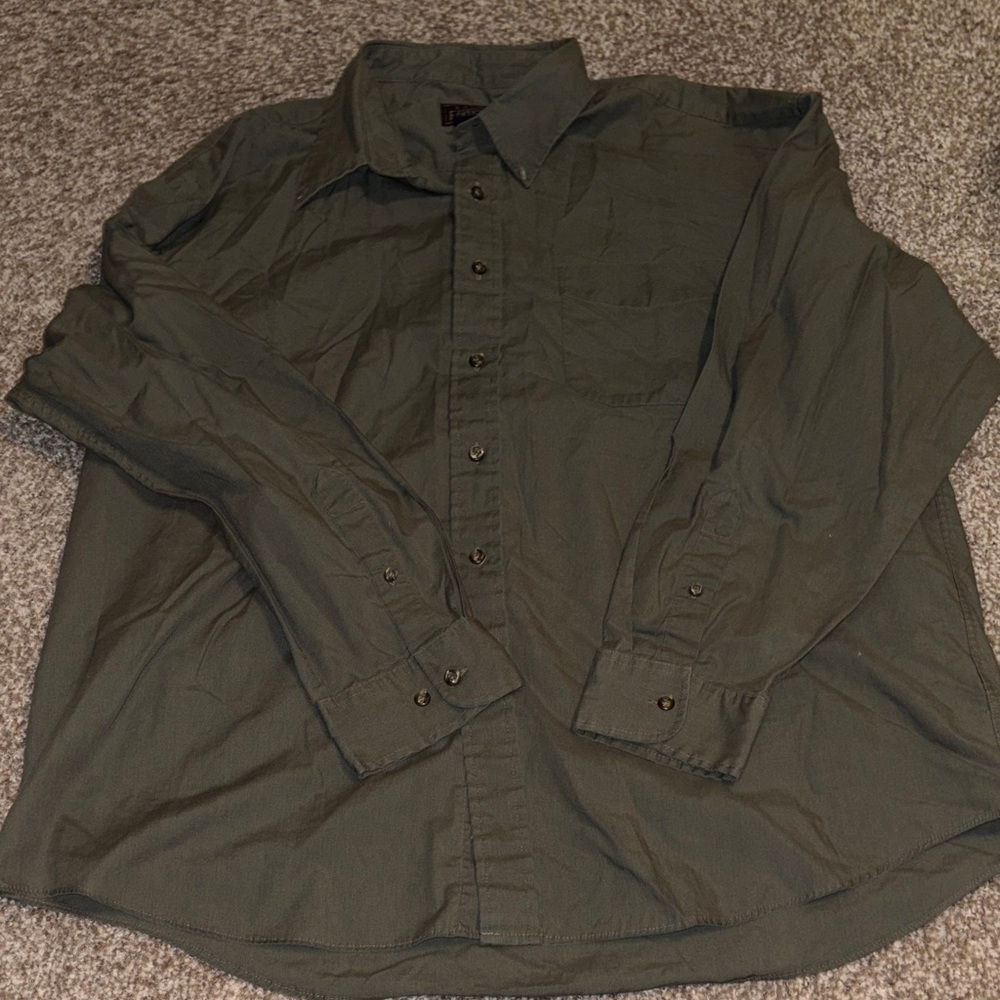 Olive Green Button-Up Shirt